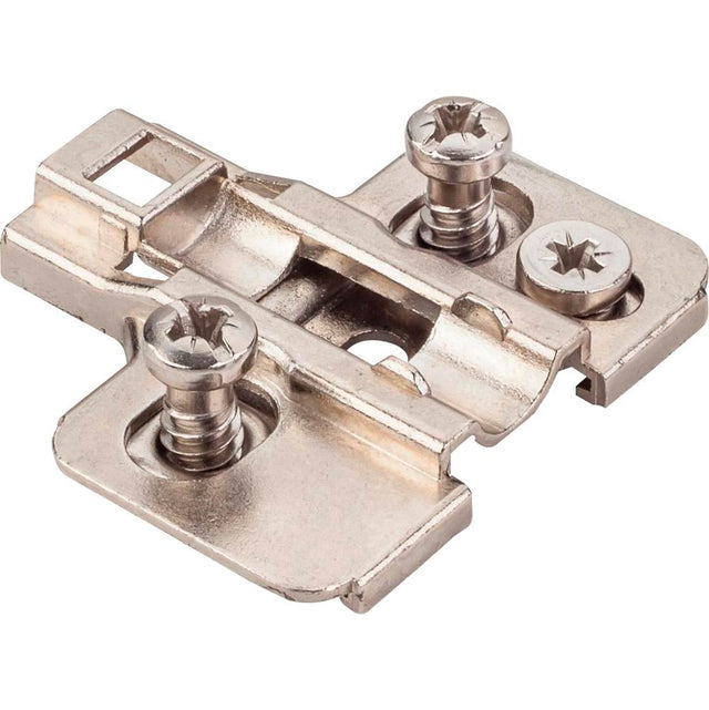 Hardware Resources - Heavy Duty 2 mm Cam Adj Zinc Die Cast Plate with Euro Screws for 700, 725, 900 and 1750 Series Euro Hinges - Polished Nickel