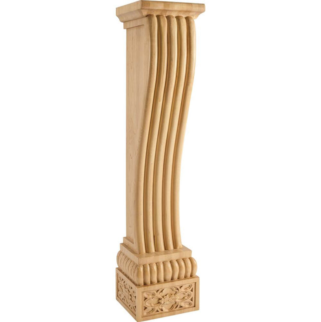 Hardware Resources - 8'' W x 8'' D x 36'' H Alder Baroque Fireplace Corbel - Unfinished