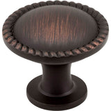 Hardware Resources - 1-1/4'' Diameter Brushed Oil Rubbed Bronze Round Rope Detailed Lindos Cabinet Knob - Brushed Oil Rubbed Bronze