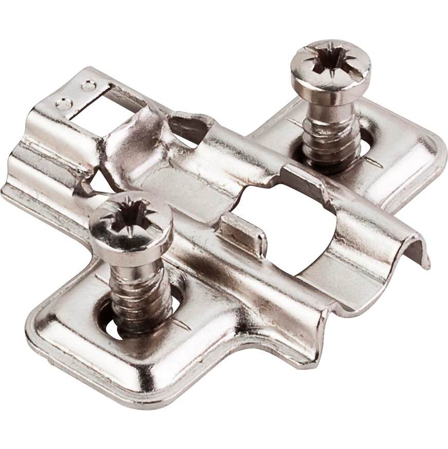 Hardware Resources - Standard Duty 0 mm Non-Cam Adj Steel Plate with Euro Screws for 700, 725, 900 and 1750 Series Euro Hinges - Polished Nickel