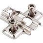 Hardware Resources - Standard Duty 0 mm Non-Cam Adj Steel Plate with Euro Screws for 700, 725, 900 and 1750 Series Euro Hinges - Polished Nickel