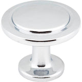 Hardware Resources - 1-1/4'' Diameter Polished Chrome Round Button Gatsby Cabinet Knob - Polished Chrome