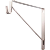 Hardware Resources - Satin Nickel Shelf Bracket with Rod Support for Oval Closet Rods - Satin Nickel