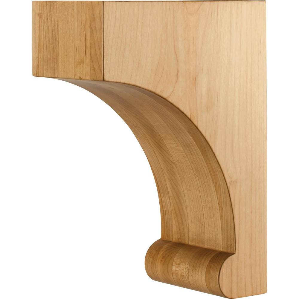 Hardware Resources - 4'' W x 7'' D x 10'' H Rubberwood Bullnose Base Corbel - Unfinished