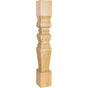 Hardware Resources - 5'' W x 5'' D x 35-1/2'' H Alder Fluted Acanthus Post - Unfinished