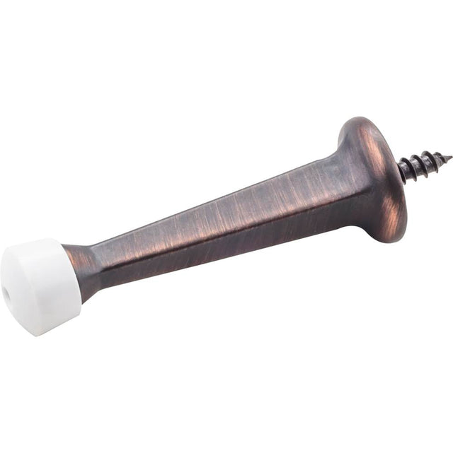 Hardware Resources - Solid Door Stop with Fixed Screw Attachment - Finish: Dark Brushed Antique Copper - Brushed Oil Rubbed Bronze