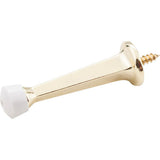 Hardware Resources - Solid Door Stop with Fixed Screw Attachment - Finish: Polished Brass - Polished Brass