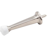Hardware Resources - Solid Door Stop with Fixed Screw Attachment - Satin Nickel - Satin Nickel