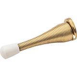 Hardware Resources - 3'' Spring Door Stop with Rubber Tip - Polished Brass - Polished Brass