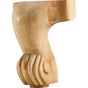 Hardware Resources - 4-3/4'' W x 4-1/2'' D x 6'' H Rubberwood French Cut Center Leg - Unfinished