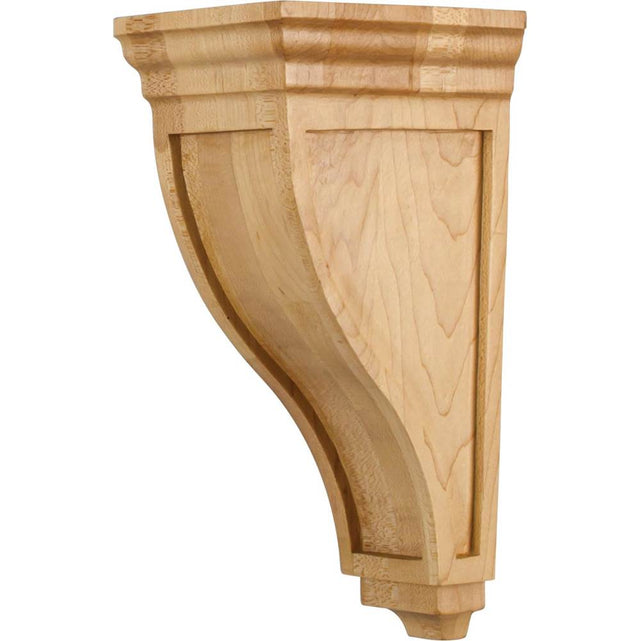 Hardware Resources - 4-3/8'' W x 5'' D x 10'' H Rubberwood Arts and Crafts Corbel - Unfinished