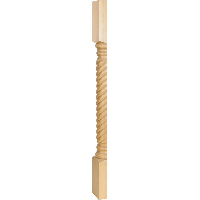 Hardware Resources - 3-1/2'' W x 1-3/4'' D x 35-1/2'' H Maple Rope Split Post - Unfinished