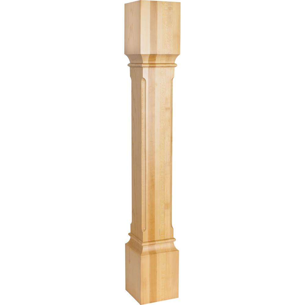 Hardware Resources - 5'' W x 5'' D x 35-1/2'' H Rubberwood Fluted Edge Post - Unfinished