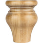 Hardware Resources - 3-1/2'' W x 3-1/2'' D x 4-1/2'' H Alder Tulip Bun Foot - Unfinished