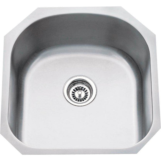 Hardware Resources - 19-3/4'' L x 20-1/2'' W x 9'' D Undermount 18 Gauge Stainless Steel Single Bowl Sink - Stainless Steel