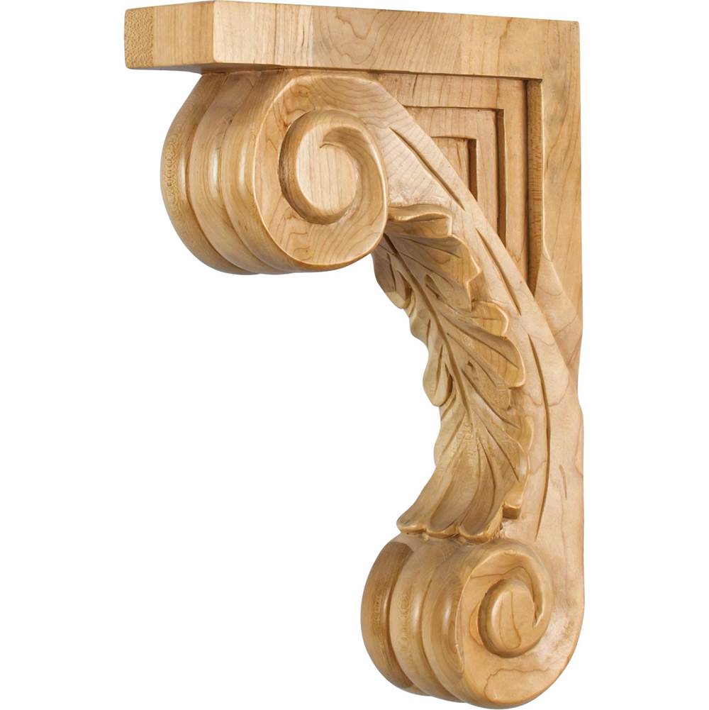 Hardware Resources - 2-5/8'' W x 9'' D x 13-1/8'' H Maple Scrolled Acanthus Corbel - Unfinished