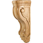 Hardware Resources - 6-3/4'' W x 4-5/8'' D x 22'' H Rubberwood Scrolled Corbel - Unfinished