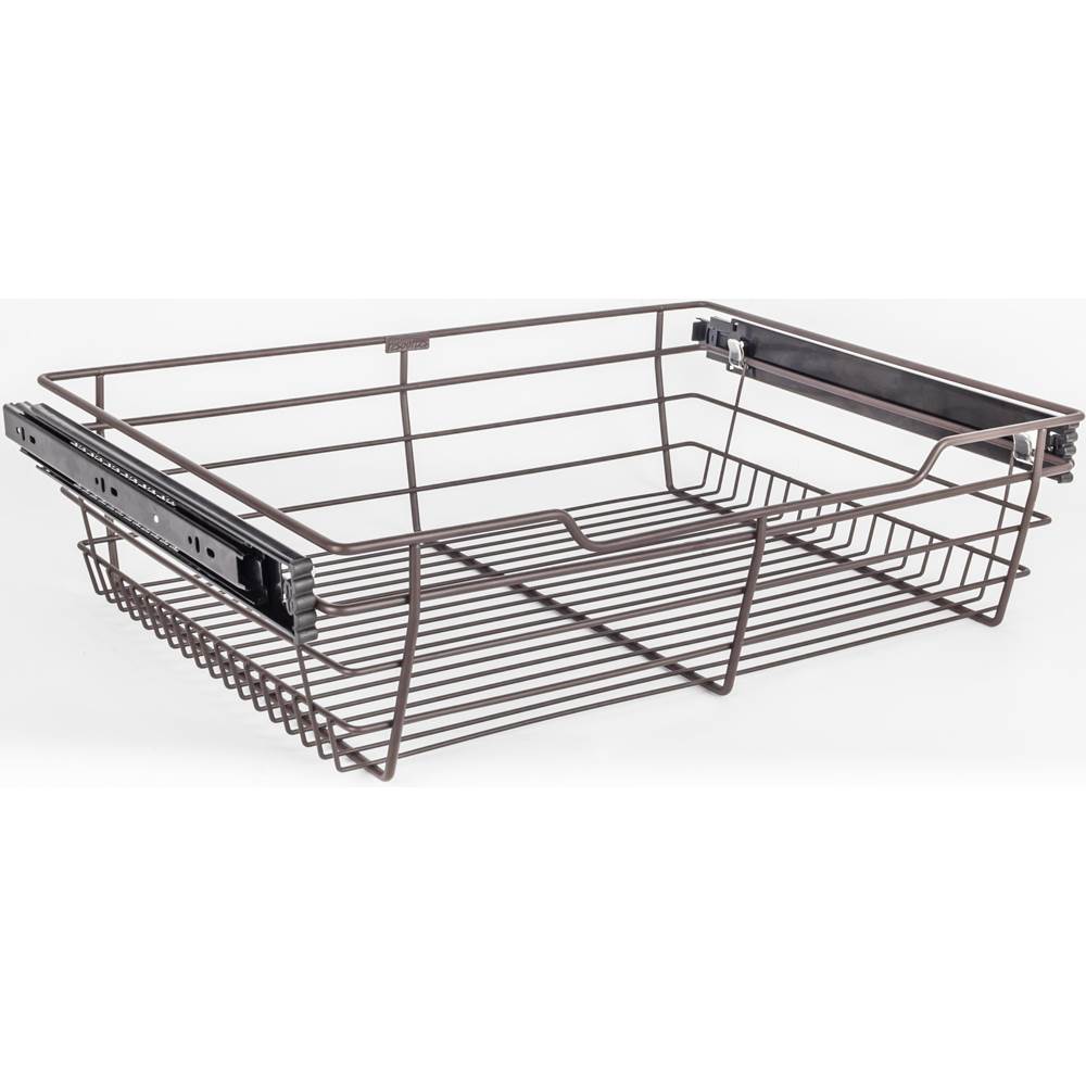 Hardware Resources - Dark Bronze Closet Pullout Basket with Slides 14''D x 23''W x 6''H - Dark Bronze