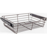 Hardware Resources - Dark Bronze Closet Pullout Basket with Slides 14''D x 23''W x 6''H - Dark Bronze