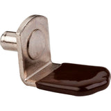 Hardware Resources - Bright Nickel 5 mm Pin Angled Shelf Support with 3/4'' Arm and Brown Sleeve - Priced and Sold by the Thousand - Bright Nickel