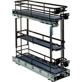 Hardware Resources - 5'' Black Nickel STORAGE WITH STYLE  Metal ''No Wiggle'' Under Drawer Base Pullout, Preassembled with Soft-close Slides - Black Nickel