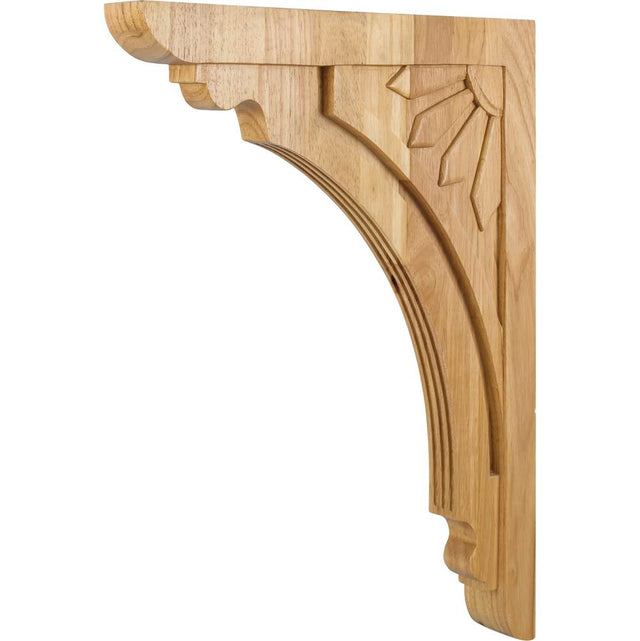 Hardware Resources - 2'' W x 16-7/8'' D x 22'' H Rubberwood Art Deco Corbel - Unfinished