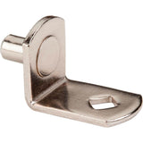 Hardware Resources - Bright Nickel 5 mm Pin Angled Shelf Support with 3/4'' Arm and Diamond Hole - Priced and Sold by the Thousand - Bright Nickel