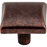 1-1/8'' Overall Length Distressed Antique Brass Square Glendale Cabinet Knob