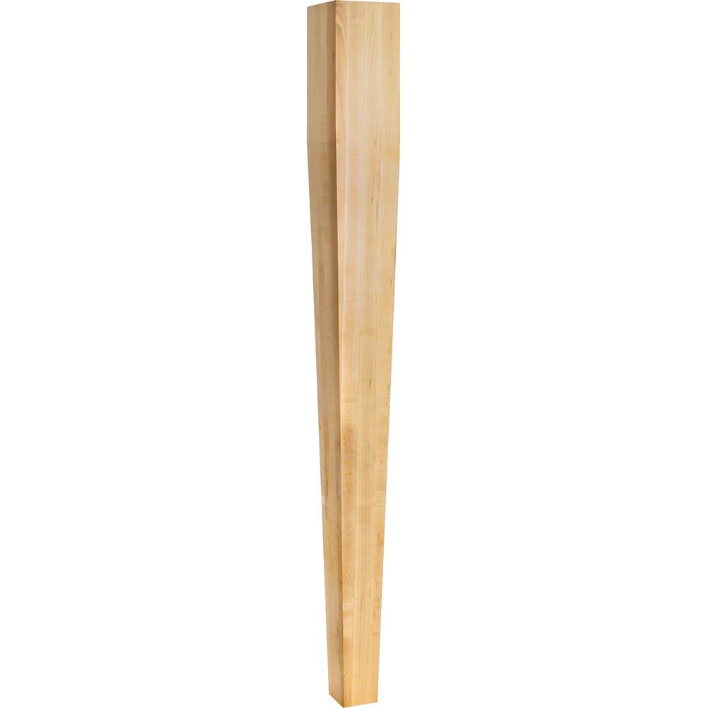 Hardware Resources - 3-1/2'' W x 3-1/2'' D x 35-1/2'' H Rubberwood Square Tapered Post - Unfinished