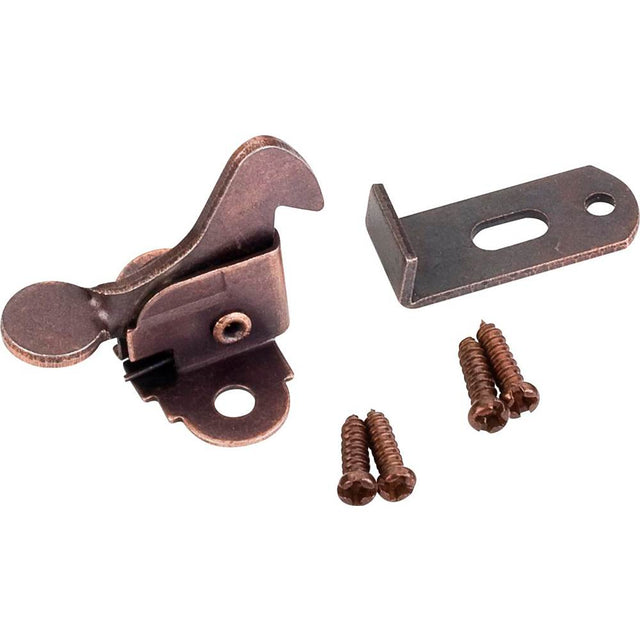 Hardware Resources - Dark Brushed Antique Copper Elbow Catch Polybagged with Screws - Distressed Oil Rubbed Bronze