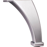 Hardware Resources - 4-1/8'' H Dull Chrome Square Curved Metal Furniture Leg - Brushed Chrome