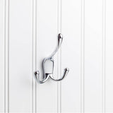 Hardware Resources - 4'' Polished Chrome Large Concealed Triple Prong Wall Mounted Hook - Polished Chrome