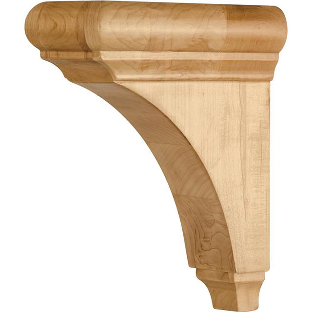 Hardware Resources - 3'' W x 6-1/2'' D x 8'' H Hard Maple Minimal Bullnose Cap Corbel - Unfinished