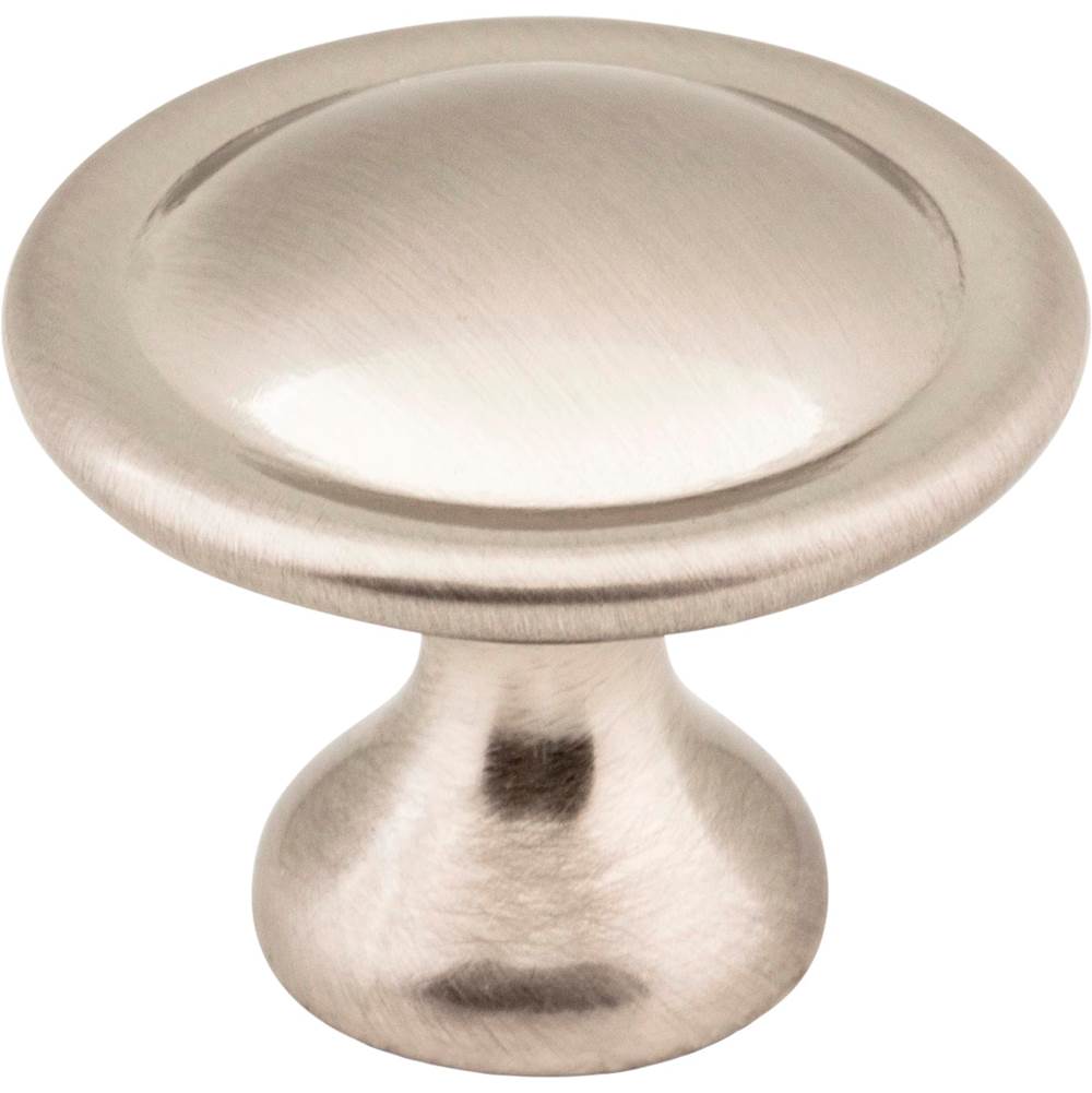 Hardware Resources - 1-1/8'' Diameter Satin Nickel Button Watervale Cabinet Mushroom Knob - Satin Nickel