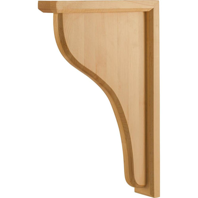 Hardware Resources - 2'' W x 9'' D x 14'' H Rubberwood Beveled Bar Corbel - Unfinished