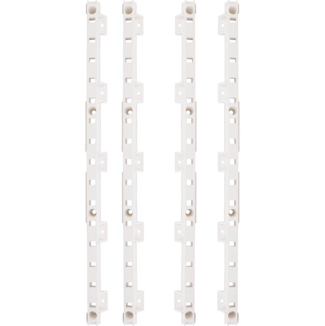 Hardware Resources - 4-Quick Tray Pilasters 1-1/4'' with 8-Hook Dowels and 8-Screws Finish:  White - White