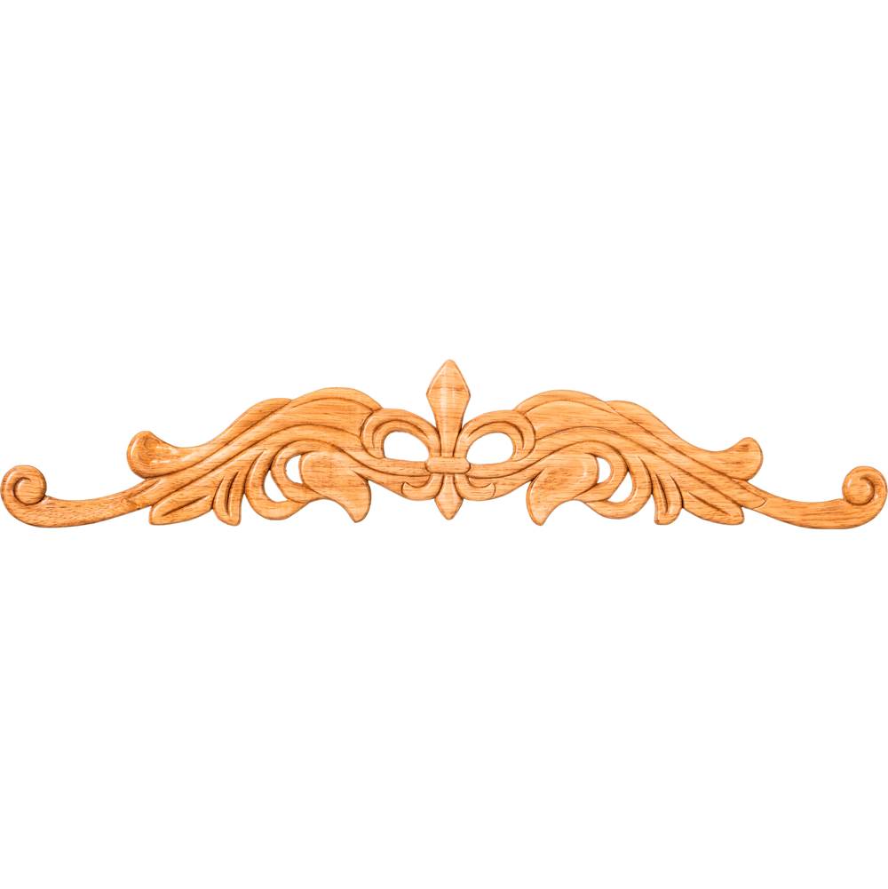 Hardware Resources - 20'' W x 5/16'' D x 4-3/16'' H Pressed Rubberwood Fleur-de-lis Onlay - Unfinished