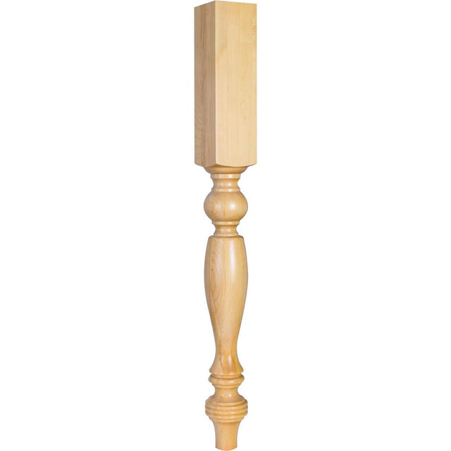 Hardware Resources - 3-3/4'' W x 3-3/4'' D x 35-1/2'' H Maple Tapered Smooth Leg - Unfinished