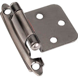 Hardware Resources - Decorative Self-closing Overlay Hinge, Face Frame Mount - Brushed Dull Nickel - Brushed Pewter
