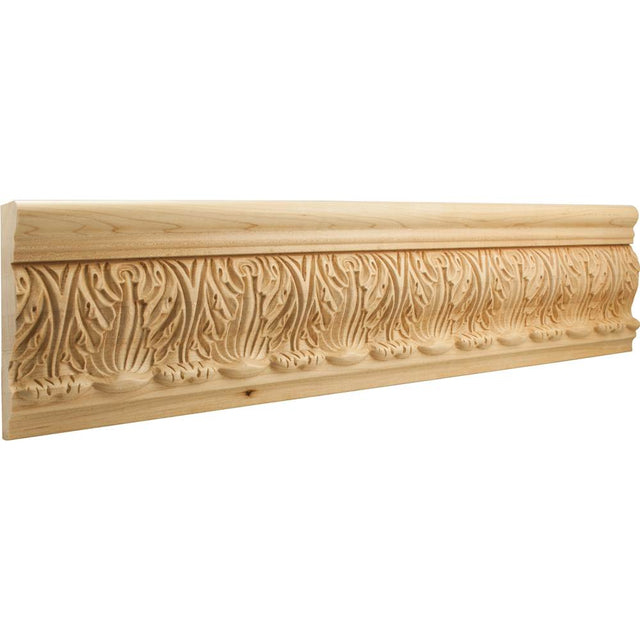 Hardware Resources - 1-1/4'' D x 5-3/4'' H Hard Maple Acanthus Hand Carved Moulding - Unfinished