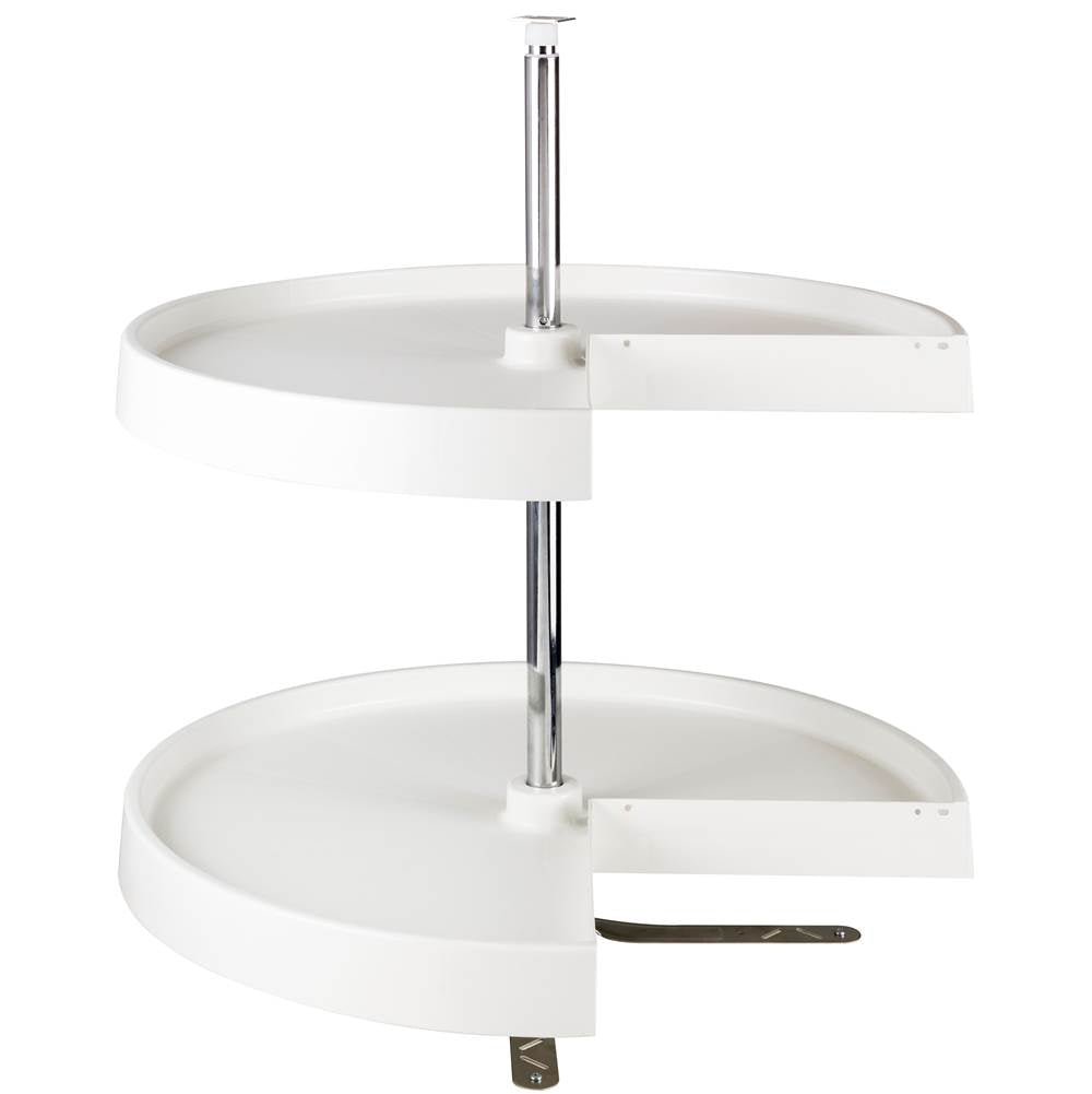 Hardware Resources - 24'' Pie-Cut Two-Shelf Plastic Lazy Susan Set - White
