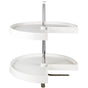 Hardware Resources - 24'' Pie-Cut Two-Shelf Plastic Lazy Susan Set - White