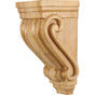 Hardware Resources - 4-1/2'' W x 5'' D x 10'' H Rubberwood Scrolled Corbel - Unfinished