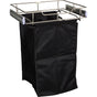 Hardware Resources - Satin Nickel 14'' Deep Pullout Canvas Hamper with Removable Laundry Bag - Satin Nickel