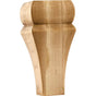 Hardware Resources - 3'' W x 3'' D x 6'' H Rubberwood Square Contemporary Bun Foot - Unfinished