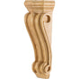 Hardware Resources - 3-1/16'' W x 2'' D x 8'' H Rubberwood Scrolled Corbel - Unfinished