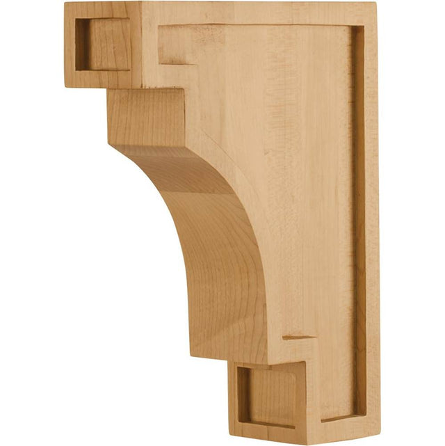 Hardware Resources - 2'' W x 6'' D x 8'' H Rubberwood Coved Arts and Crafts Corbel - Unfinished