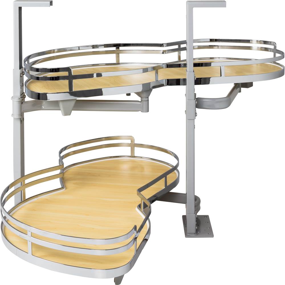 Hardware Resources - 18'' Polished Chrome and Maple Blind Corner Swingout for Openings on the Left of the Blind - Polished Chrome