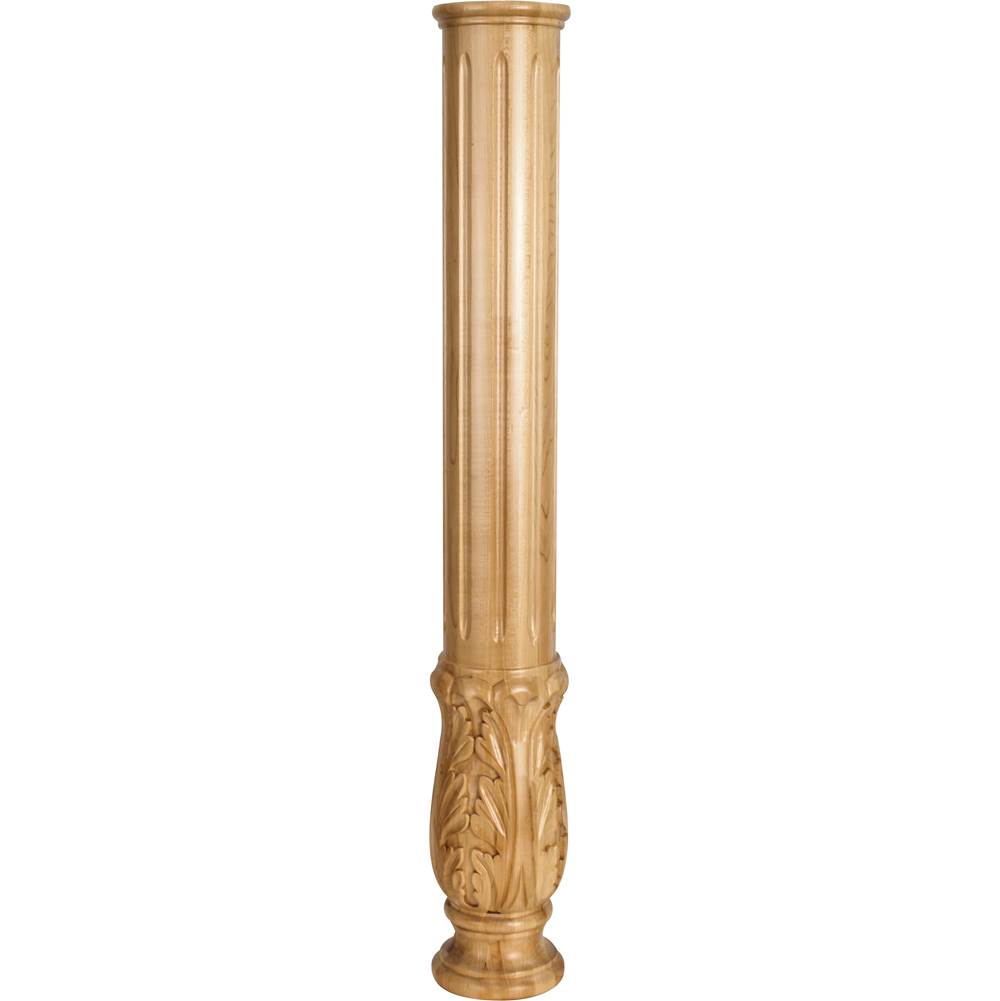 Hardware Resources - 5'' D x 35'' H Cherry Acanthus Fireplace Column - Unfinished