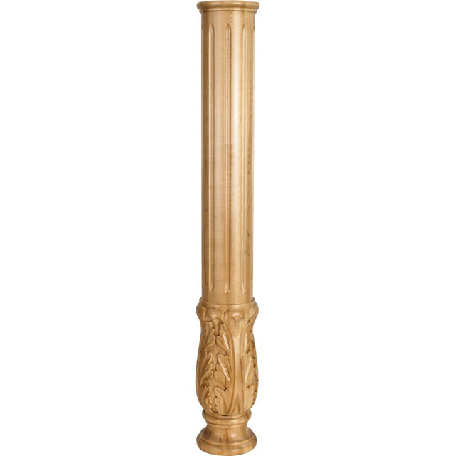 Hardware Resources - 5'' D x 35'' H Alder Acanthus Fireplace Column - Unfinished